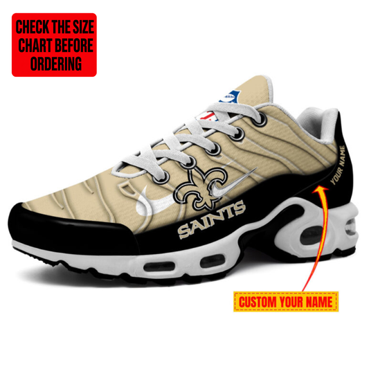 [TOUCHDOWN DEAL] NEW CUSTOMIZED NFL24 NOS NEW ORLEANS SAINTS AIR MAX PLUS SNEAKERS