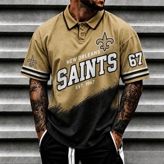 [TOUCHDOWN DEAL] NEW CUSTOMIZED NFL24 NOS NEW ORLEANS SAINTS POLO SHIRT