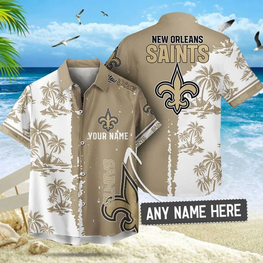 [TOUCHDOWN DEAL] NEW CUSTOMIZED NFL24 NOS NEW ORLEANS SAINTS UNISEX HAWAIIAN SHIRT & SHORTS SET