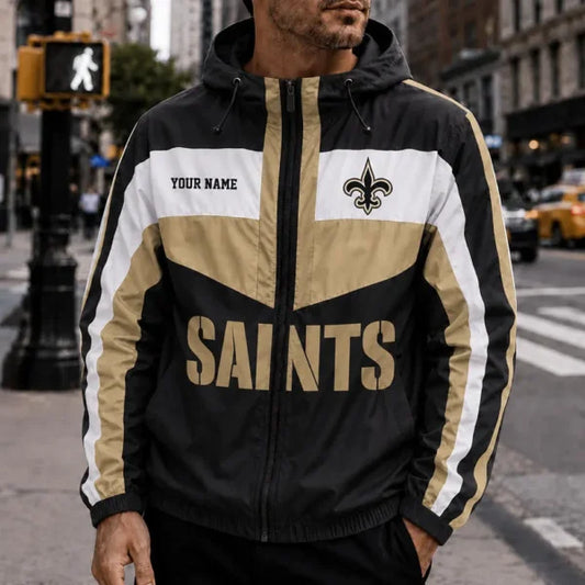 [TOUCHDOWN DEAL] NEW CUSTOMIZED NFL24 NOS NEW ORLEANS SAINTS WINDBREAKER JACKET