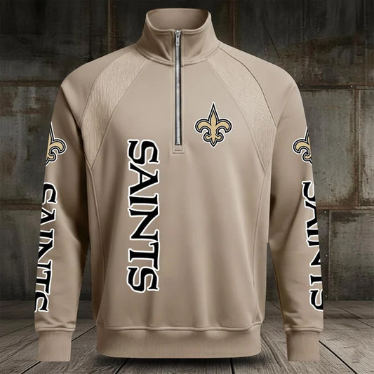 [TOUCHDOWN DEAL] NEW CUSTOMIZED NFL24 NOS NEW ORLEANS SAINTS MEN'S MULTICOLOR QUARTER-ZIP PULLOVER