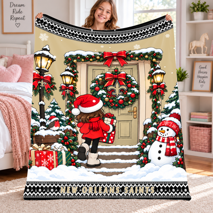 [TOUCHDOWN DEAL] NEW CUSTOMIZED NFL24 NOS THE SAINTS FLEECE BLANKET