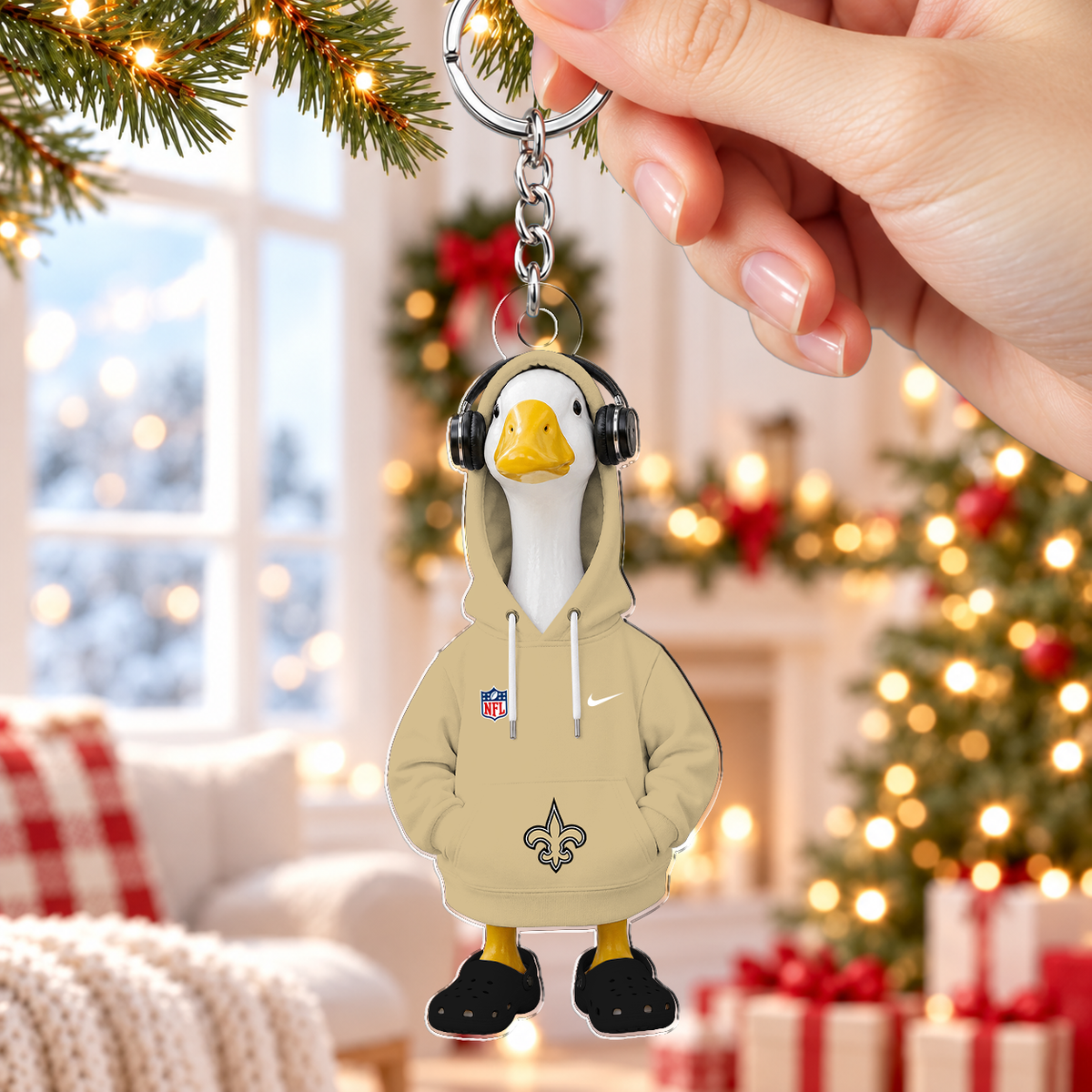 [TOUCHDOWN DEAL] NEW CUSTOMIZED NFL24 NOS NEW ORLEANS SAINTS ACRYLIC KEYCHAIN