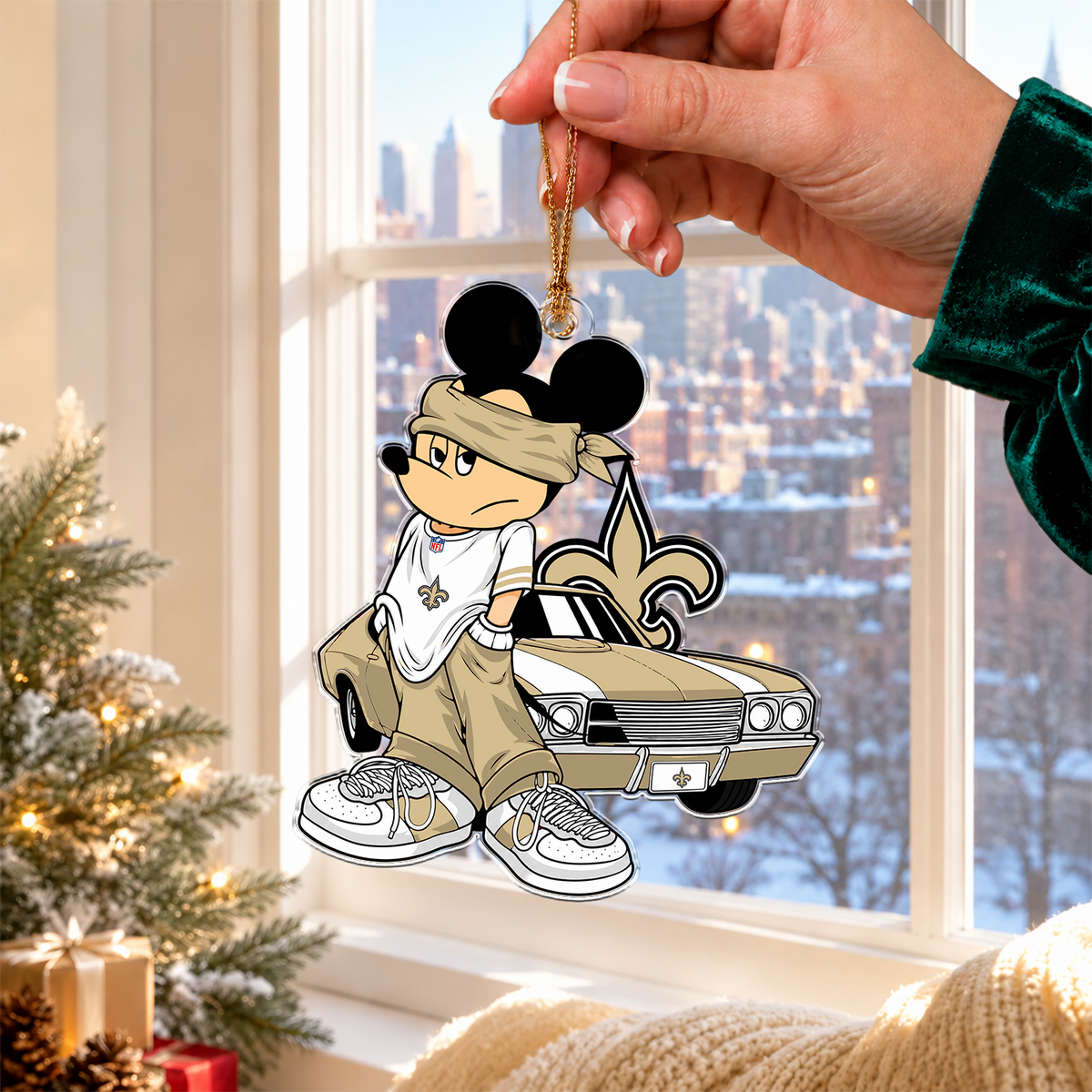 [TOUCHDOWN DEAL] NEW CUSTOMIZED NFL24 NOS NEW ORLEANS SAINTS CHRISTMAS ACRYLIC ORNAMENT
