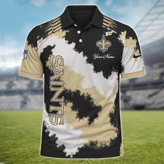[TOUCHDOWN DEAL] NEW CUSTOMIZED NFL24 NOS NEW ORLEANS SAINTS MULTICOLOR POLO SHIRT
