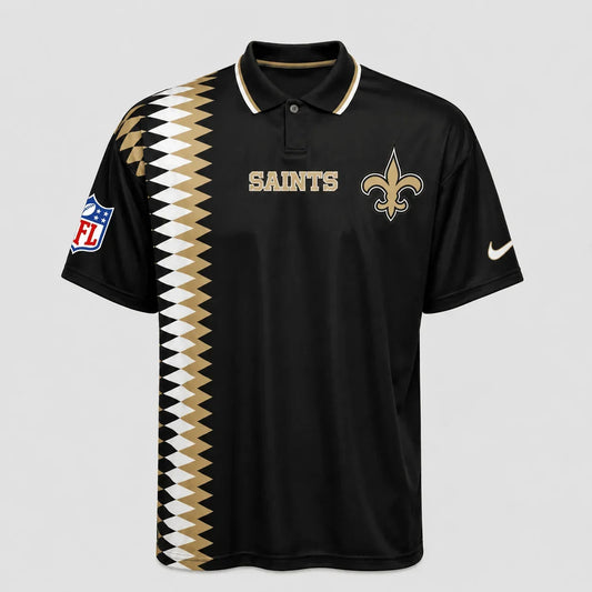 [TOUCHDOWN DEAL] NEW CUSTOMIZED NFL24 NOS NEW ORLEANS SAINTS POLO SHIRT