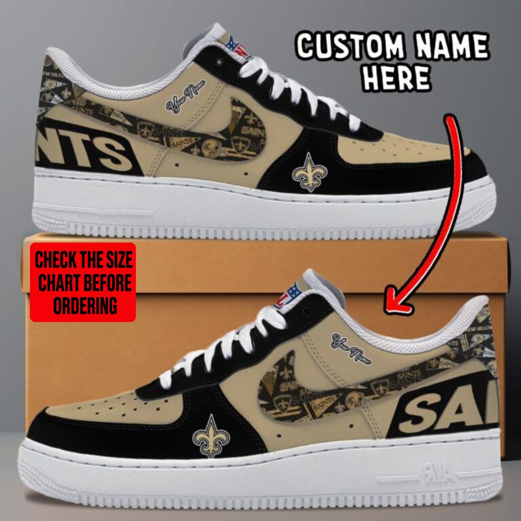 [TOUCHDOWN DEAL] NEW CUSTOMIZED NFL24 NOS NEW ORLEANS SAINTS AF1 SNEAKERS