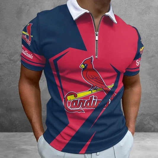 [HOMERUN DEAL] NEW CUSTOMIZED MLB24 SLC ST. LOUIS CARDINALS ZIP POLO SHIRT