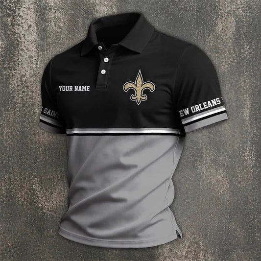 [TOUCHDOWN DEAL] NEW CUSTOMIZED NFL24 NOS NEW ORLEANS SAINTS POLO SHIRT