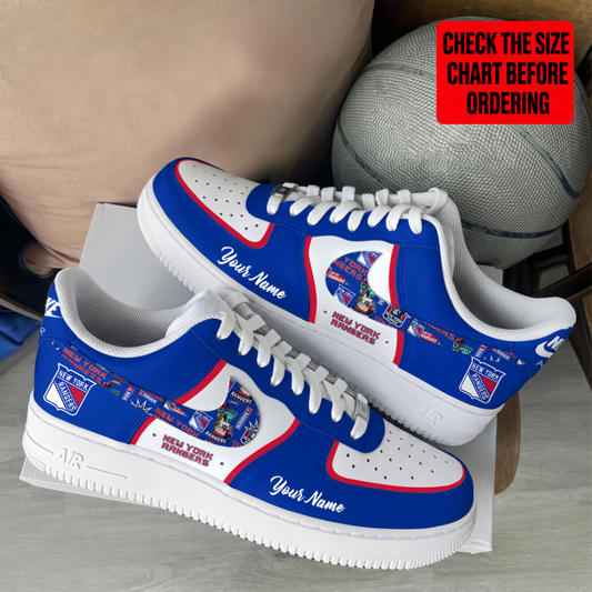 [PUCK DROP DEAL] NEW CUSTOMIZED NHL24 NYR NEW YORK RANGERS AF1 SHOES