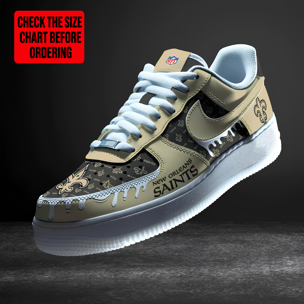[TOUCHDOWN DEAL] NEW CUSTOMIZED NFL24 NOS NEW ORLEANS SAINTS AF1 SHOES