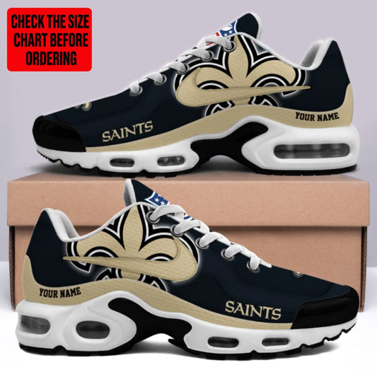 [TOUCHDOWN DEAL] NEW CUSTOMIZED NFL24 NOS NEW ORLEANS SAINTS AIR MAX PLUS SNEAKERS