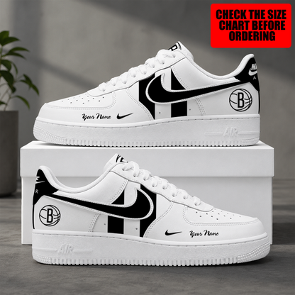 [SLAM DUNK DEAL] NEW CUSTOMIZED NBA25 BNE BROOKLYN NETS AF1 SHOES