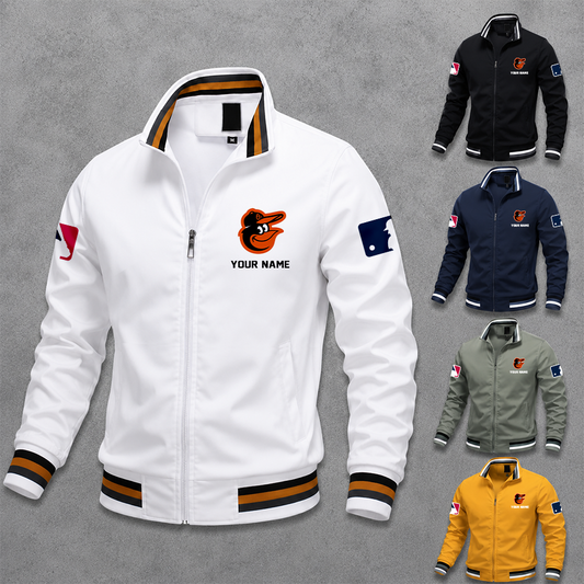 [HOMERUN DEAL] NEW CUSTOMIZED MLB25 BOS BALTIMORE ORIOLES MULTICOLOR MEN'S CASUAL JACKET