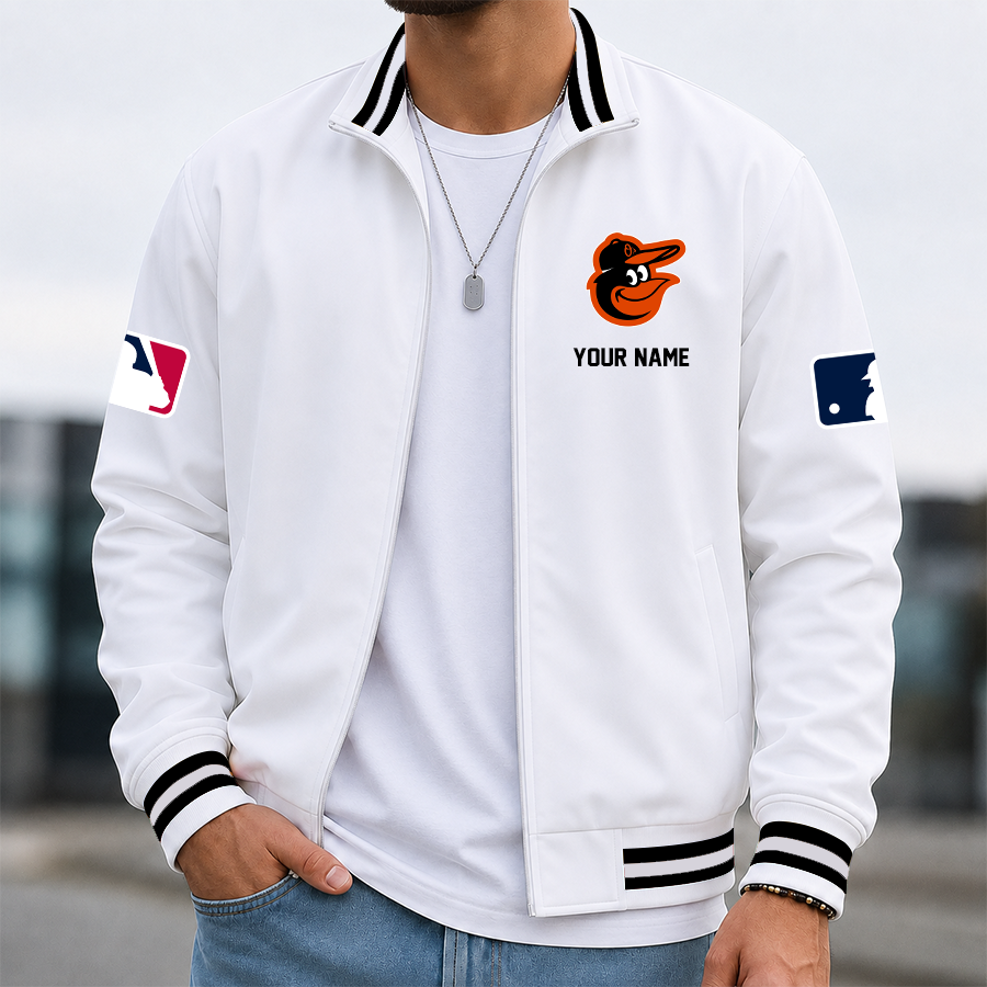 [HOMERUN DEAL] NEW CUSTOMIZED MLB25 BOS BALTIMORE ORIOLES MULTICOLOR MEN'S CASUAL JACKET
