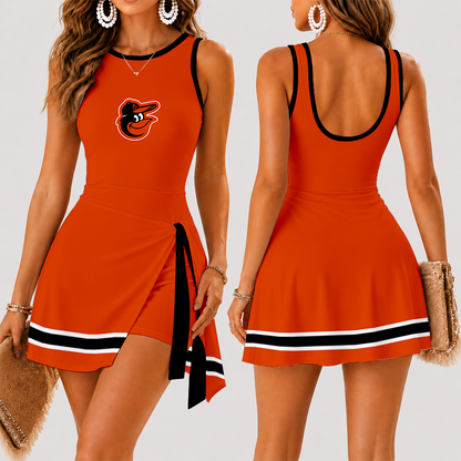 [HOMERUN DEAL] NEW CUSTOMIZED MLB25 BOS BALTIMORE ORIOLES WOMEN'S SUMMER SKORT DRESS