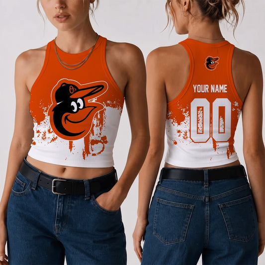[HOMERUN DEAL] NEW CUSTOMIZED MLB25 BOS THE ORIOLES WOMEN'S CROP TOP