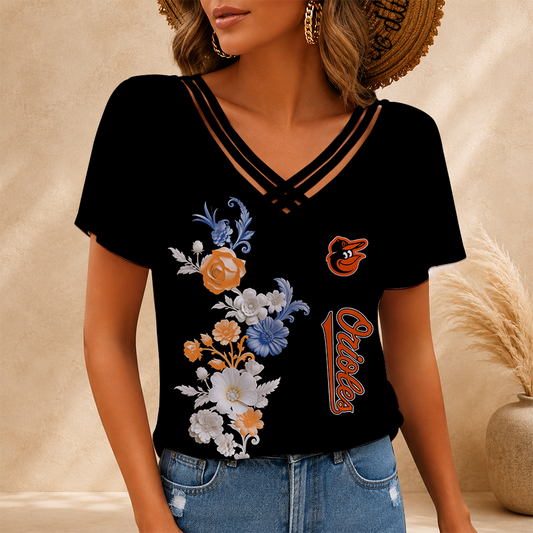 [HOMERUN DEAL] NEW CUSTOMIZED MLB25 BOS BALTIMORE ORIOLES V-NECK SHIRT