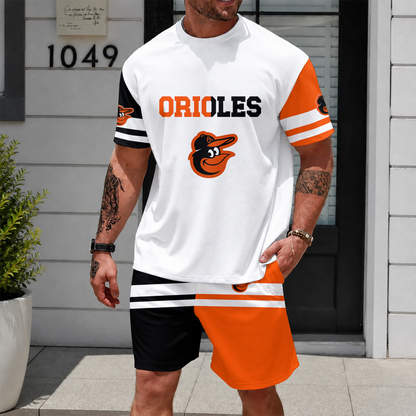 [HOMERUN DEAL] NEW CUSTOMIZED MLB25 BOS BALTIMORE ORIOLES UNISEX T-SHIRT & SHORTS SET