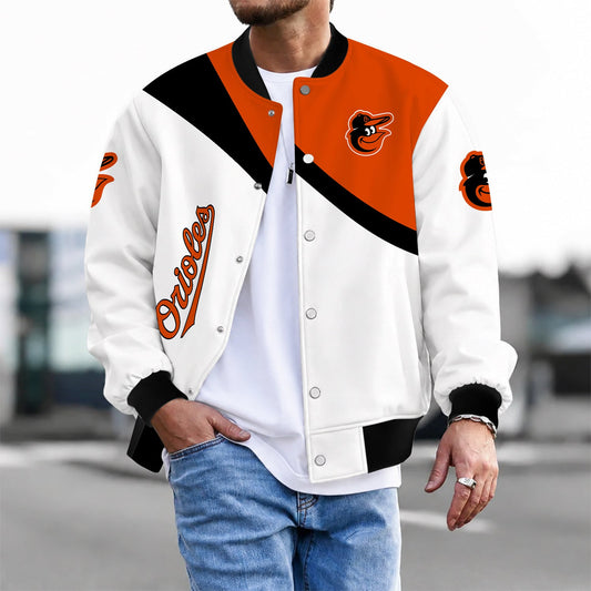 [HOMERUN DEAL] NEW CUSTOMIZED MLB25 BOS BALTIMORE ORIOLES SATIN VARSITY & BASEBALL JACKET