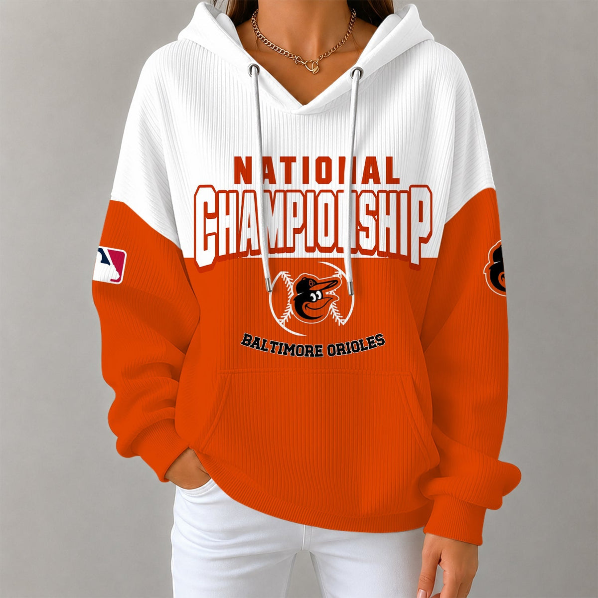 [HOMERUN DEAL] NEW CUSTOMIZED MLB25 BOS BALTIMORE ORIOLES RIBBED HOODIE & SWEATSHIRT