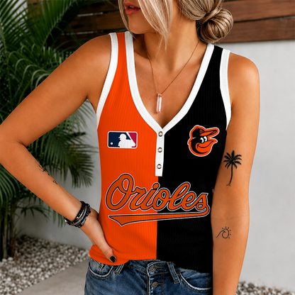 [HOMERUN DEAL] NEW CUSTOMIZED MLB25 BOS BALTIMORE ORIOLES WOMEN'S V-NECK TANK TOP