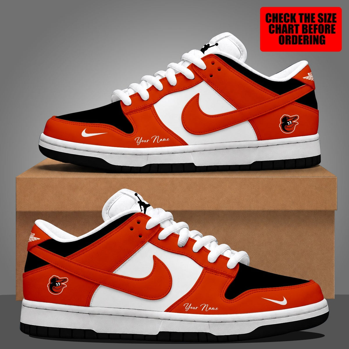 [HOMERUN DEAL] NEW CUSTOMIZED MLB25 BOS BALTIMORE ORIOLES DUNK LOW SHOES