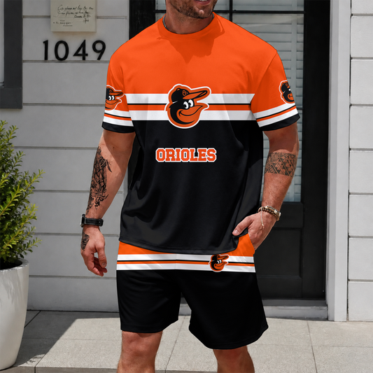 [HOMERUN DEAL] NEW CUSTOMIZED MLB25 BOS BALTIMORE ORIOLES UNISEX T-SHIRT & SHORTS SET