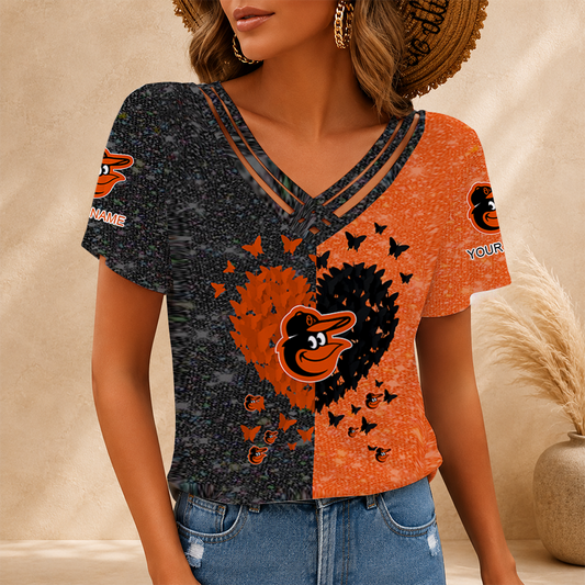 [HOMERUN DEAL] NEW CUSTOMIZED MLB25 BOS BALTIMORE ORIOLES V-NECK SHIRT