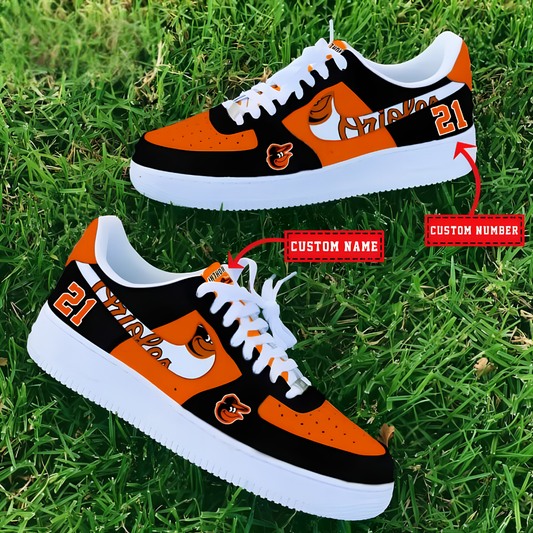[HOMERUN DEAL] NEW CUSTOMIZED MLB25 BOS BALTIMORE ORIOLES AF1 SHOES
