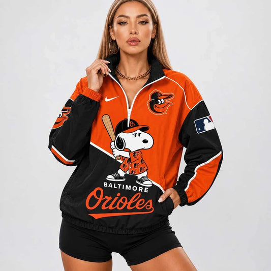 [HOMERUN DEAL] NEW CUSTOMIZED MLB25 BOS BALTIMORE ORIOLES V-NECK ZIPPER SWEATSHIRT JACKET
