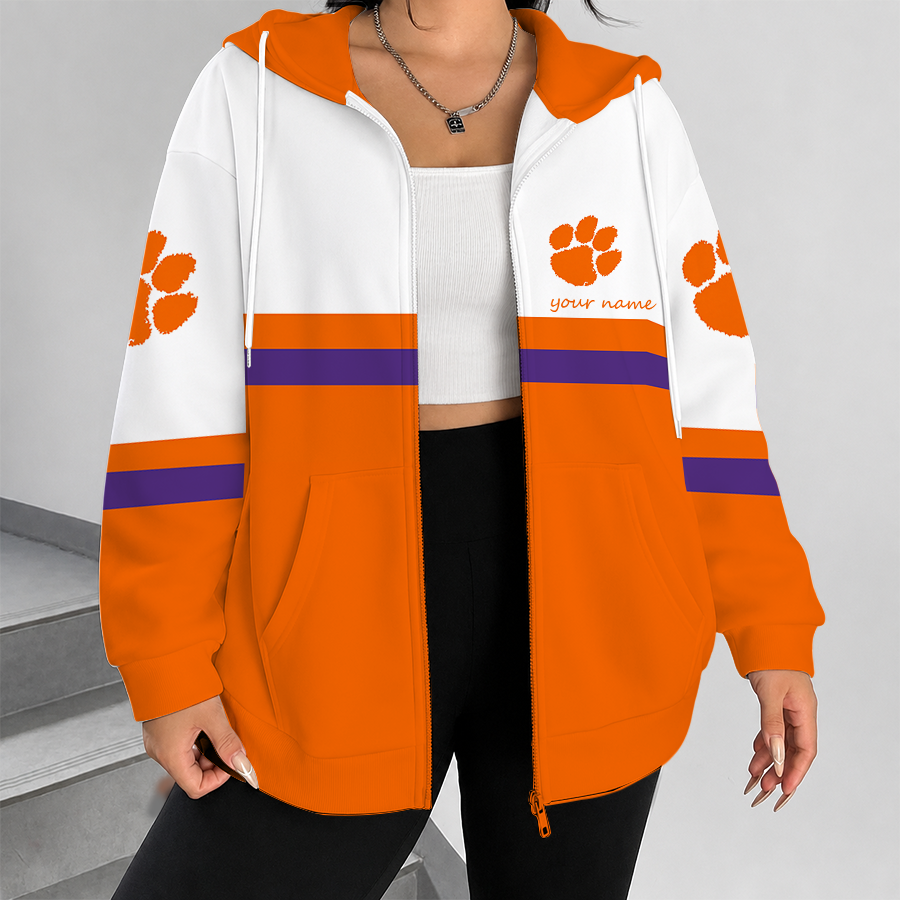[FAN FAVORITE] NEW CUSTOMIZED NCAA CWS25 CST CLEMSON TIGERS ZIP HOODIE