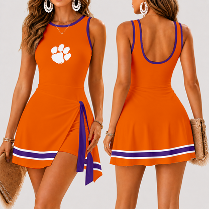 [FAN FAVORITE] NEW CUSTOMIZED NCAA CWS25 CST CLEMSON TIGERS WOMEN'S SUMMER SKORT DRESS