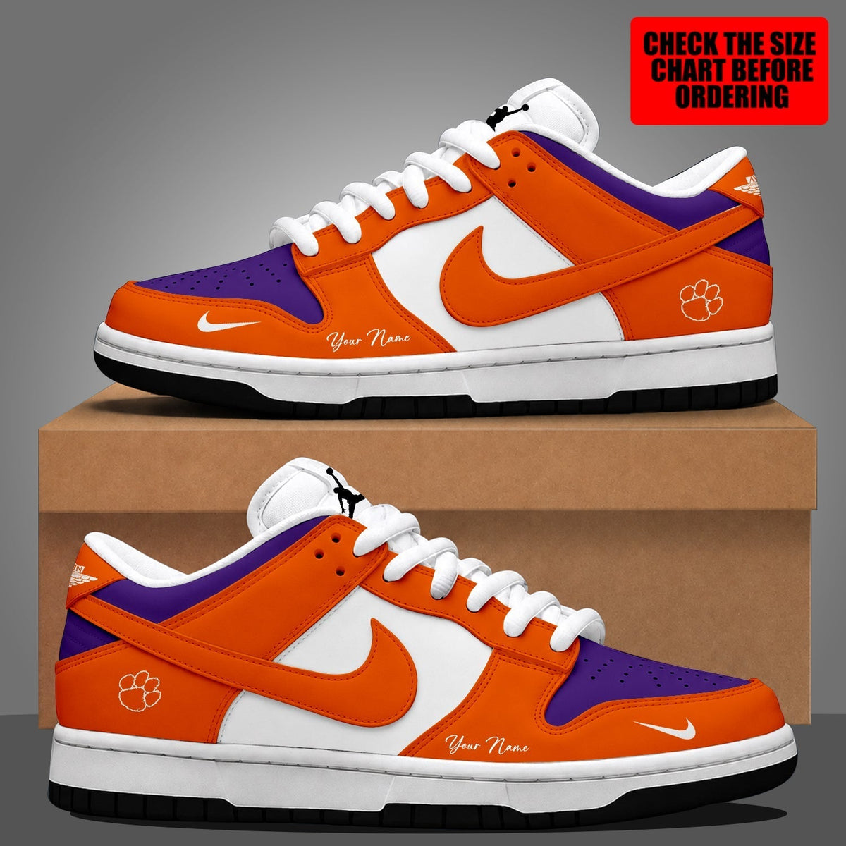 [HOMERUN DEAL] NEW CUSTOMIZED NCAA CWS25 CST CLEMSON TIGERS DUNK LOW SHOES