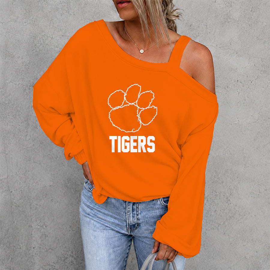 [HOMERUN DEAL] NEW CUSTOMIZED NCAA CWS25 CST CLEMSON TIGERS WOMEN'S OFF-SHOULDER LONG SLEEVE SHIRT