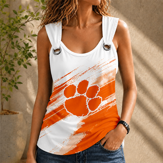 [HOMERUN DEAL] NEW CUSTOMIZED NCAA CWS25 CST CLEMSON TIGERS O-RING SHOULDER TANK TOP