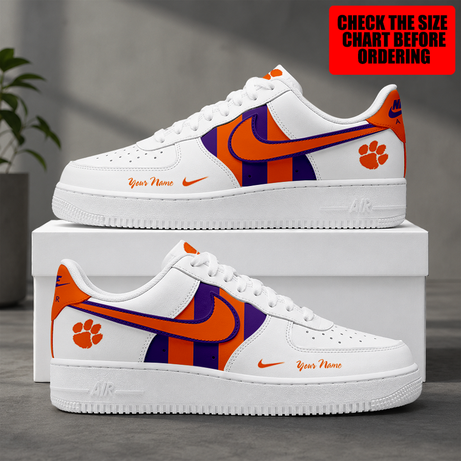 [HOMERUN DEAL] NEW CUSTOMIZED NCAA CWS25 CST CLEMSON TIGERS AF1 SHOES