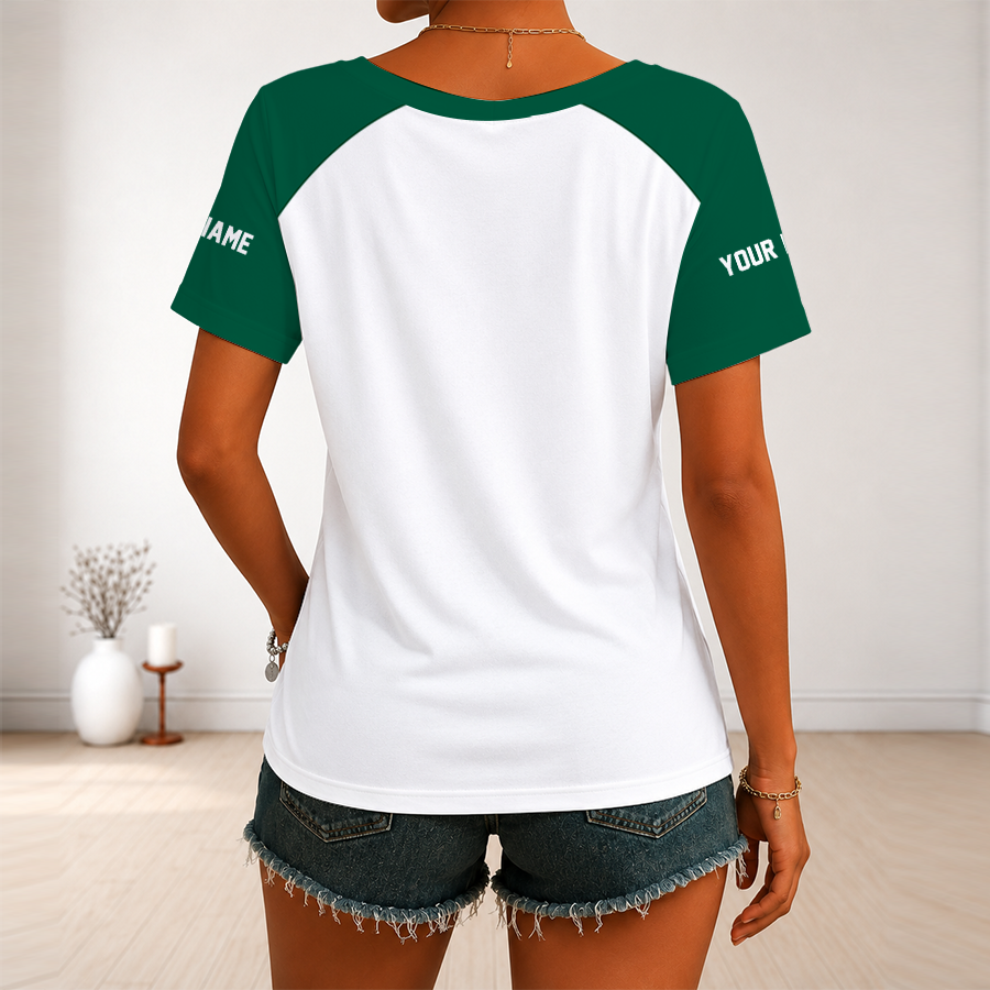 [TOUCHDOWN DEAL] NEW CUSTOMIZED NFL25 NYJ NEW YORK JETS V-NECK FEMALE SHIRT