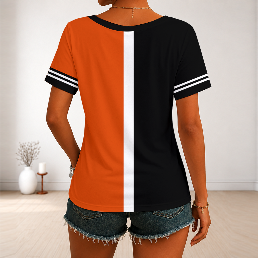 [HOMERUN DEAL] NEW CUSTOMIZED MLB25 BOS BALTIMORE ORIOLES V-NECK FEMALE SHIRT