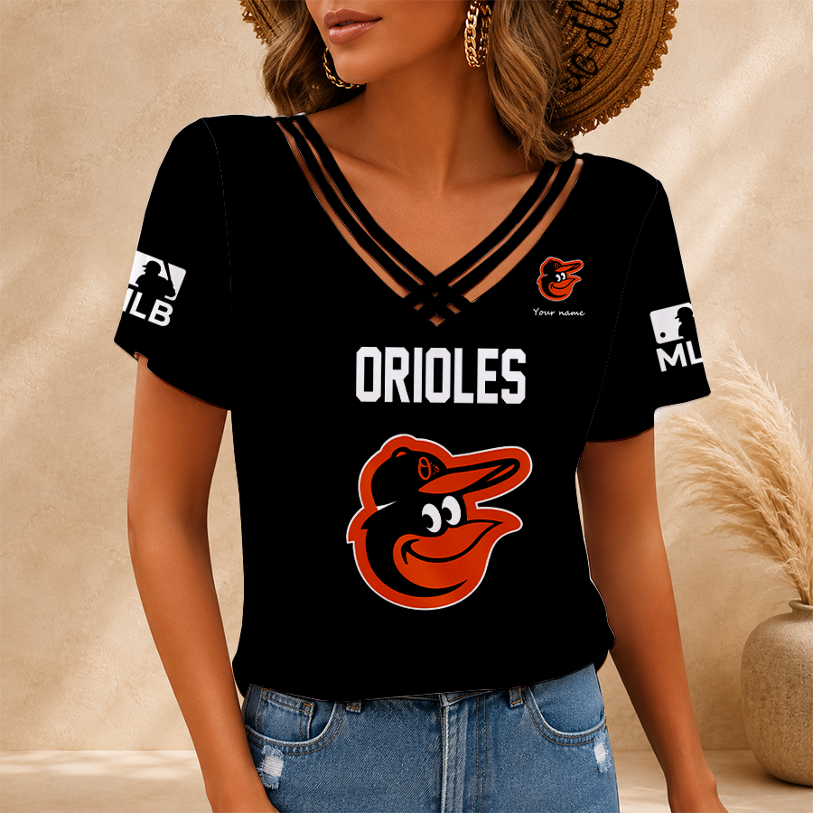 [HOMERUN DEAL] NEW CUSTOMIZED MLB25 BOS BALTIMORE ORIOLES V-NECK SHIRT