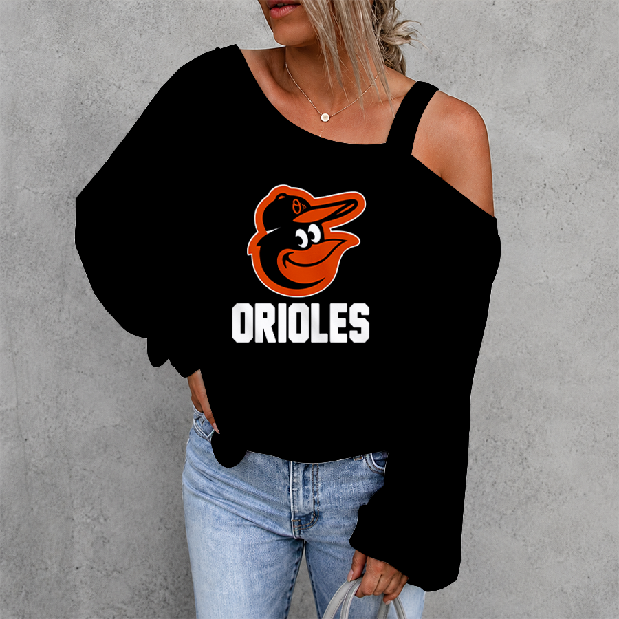 [HOMERUN DEAL] NEW CUSTOMIZED MLB25 BOS BALTIMORE ORIOLES WOMEN'S OFF-SHOULDER LONG SLEEVE SHIRT