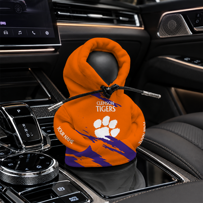 [HOMERUN DEAL] NEW CUSTOMIZED NCAA CWS25 CST CLEMSON TIGERS AUTOMOTIVE HOODIE SHIFT KNOB COVER
