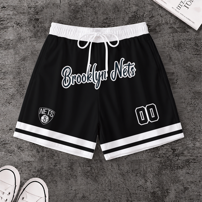 [HOT DEAL] NEW CUSTOMIZED NBA25 BNE BROOKLYN NETS SHORT PANTS