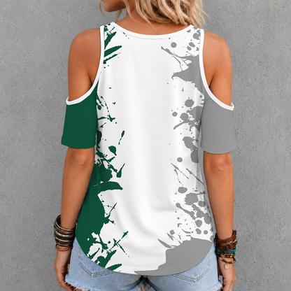 [TOUCHDOWN DEAL] NEW CUSTOMIZED NFL25 NYJ NEW YORK JETS CRISS CROSS V-NECK TOP
