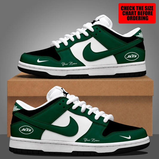 [TOUCHDOWN DEAL] NEW CUSTOMIZED NFL25 NYJ NEW YORK JETS DUNK LOW SHOES