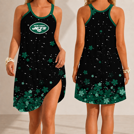 [TOUCHDOWN DEAL] NEW CUSTOMIZED NFL25 NYJ NEW YORK JETS CAMISOLE DRESS