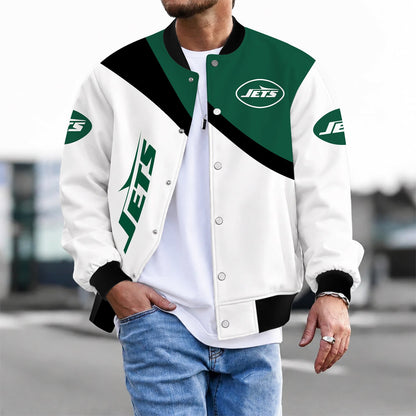 [TOUCHDOWN DEAL] NEW CUSTOMIZED NFL25 NYJ NEW YORK JETS SATIN VARSITY & BASEBALL JACKET