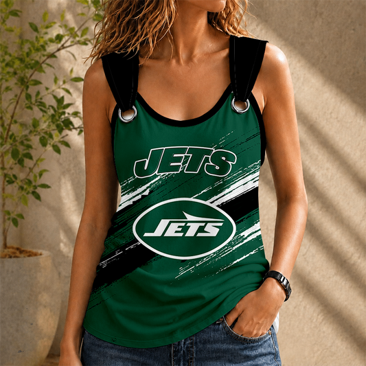 [TOUCHDOWN DEAL] NEW CUSTOMIZED NFL25 NYJ NEW YORK JETS O-RING SHOULDER TANK TOP