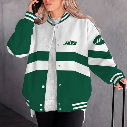 [TOUCHDOWN DEAL] NEW CUSTOMIZED NFL25 NYJ NEW YORK JETS SATIN VARSITY & BASEBALL JACKET