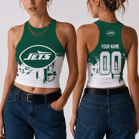 [TOUCHDOWN DEAL] NEW CUSTOMIZED NFL25 NYJ THE JETS WOMEN'S CROP TOP
